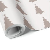 Neutral Christmas Trees Minimalist Wrapping Paper Geschenkpapier (Rolleneckpunkt)