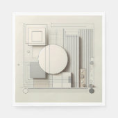 Neutral Circle Grid Serviette (Vorderseite)
