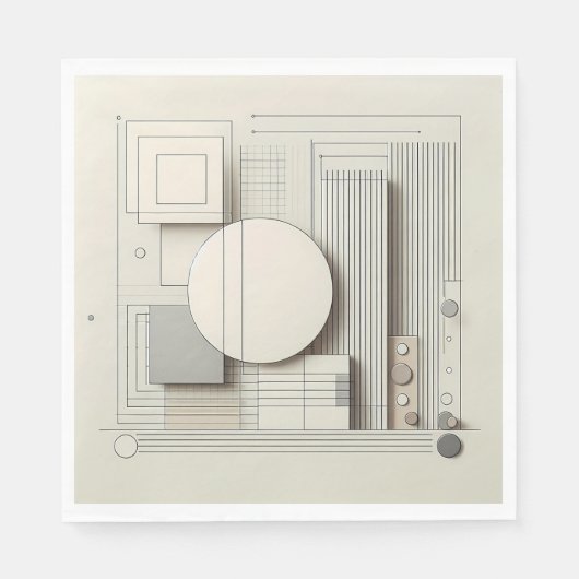 Neutral Circle Grid Serviette (Vorderseite)