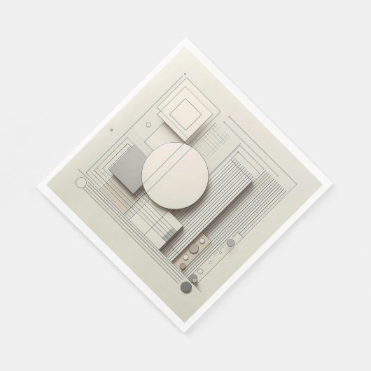 Neutral Circle Grid Serviette (Ecke)