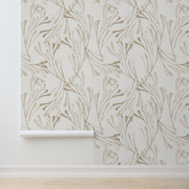 Neutral Coastal Coral and Seaweed Watercolor Tapete