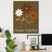 Neutral Color Daisy Poster (Heimbüro)