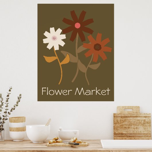 Neutral Color Daisy Poster (Küche)