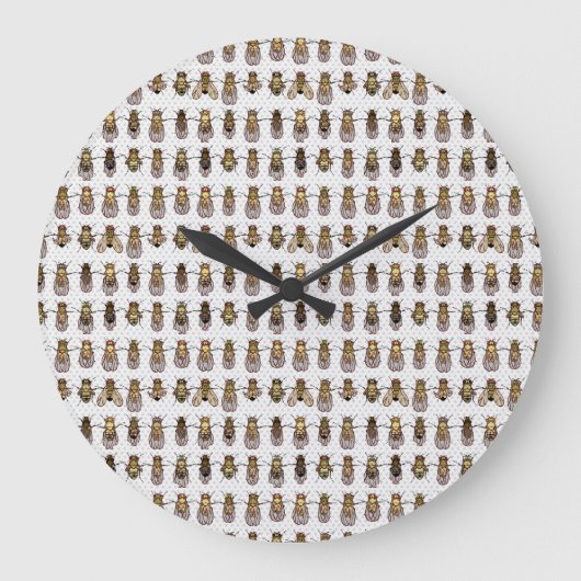 Neutral Color Drosophie Clock Große Wanduhr (Vorderseite)