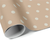 Neutral Color Simple Polka Dots Boho Chic Geschenkpapier (Rolleneckpunkt)