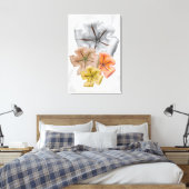 Neutral Colour Flower print | Flower Print Leinwanddruck (Insitu (Schlafzimmer))