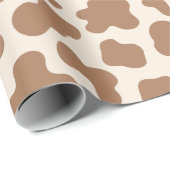 Neutral Cow Print Western Cowboy Beige Brown Geschenkpapier (Rolleneckpunkt)