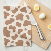 Neutral Cow Print Western Cowboy Beige Brown Geschirrtuch (Viertel Falte)