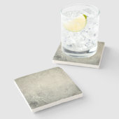 Neutral Cozy Timeless Subtle Minimal Distressed  Steinuntersetzer (Seitenansicht)