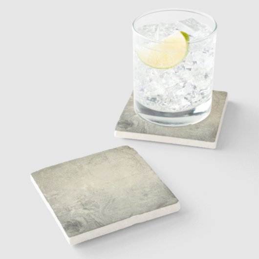 Neutral Cozy Timeless Subtle Minimal Distressed  Steinuntersetzer (Seitenansicht)