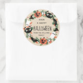 Neutral Cute Spooky Happy Halloween Wreath Runder Aufkleber (Tasche)