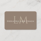 Neutral Dark Taupe Monogram Business Card Visitenkarte (Vorderseite)