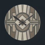 Neutral Deco Panel II Runde Wanduhr<br><div class="desc">Patterns</div>