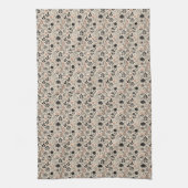 Neutral Deep Taupe Floral Stiems Küchentuch (Vertikal)