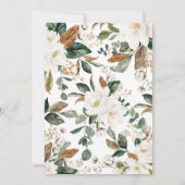 Neutral Deer Twins Ivory Floral Greenery Baby Fawn Dankeskarte (Rückseite)