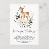 Neutral Deer White Floral Greenerary Books for Bab Begleitkarte (Vorderseite)