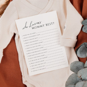 Neutral, der MOMY Baby Shower Game Card kennt Einladung