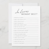 Neutral, der MOMY Baby Shower Game Card kennt Einladung (Vorderseite)