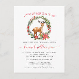 Neutral des Geschlechts | Rentier Christmas Baby S Einladungspostkarte