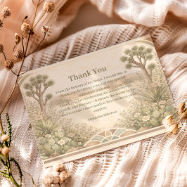 Neutral Desert Floral Birthday Dankeskarte