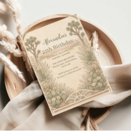 Neutral Desert Floral Birthday Einladung