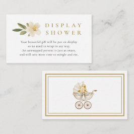 Neutral Display Shower Card Ivory & Golden Floral Begleitkarte