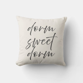 Neutral “Dorm Sweet Dorm” Pillow | Ivory & Gray Kissen