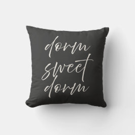 Neutral “Dorm Sweet Dorm” Pillow | Ivory & Gray Kissen