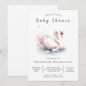 Neutral druckbare Schwanendusche Einladung (Vorne/Hinten)