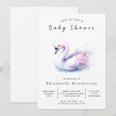 Neutral druckbare Schwanendusche Einladung (Vorne/Hinten)