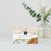 Neutral Earth Agate Business Card Visitenkarte (Stehend Vorderseite)