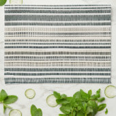 Neutral Earth Tone Boho Stripe Geschirrtuch (Gefaltet)
