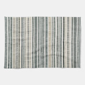 Neutral Earth Tone Boho Stripe Geschirrtuch (Horizontal)