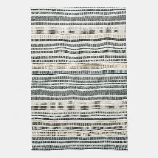 Neutral Earth Tone Boho Stripe Geschirrtuch (Vertikal)