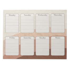 Neutral Earth Tone Boho Weekly Planer Notizblock