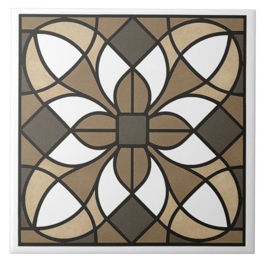 Neutral Earth Tone Glass-Look Fliese (Vorderseite)