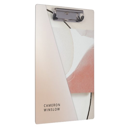 Neutral Earth Tone Modern Abstrakt Klemmbrett (Rechts)