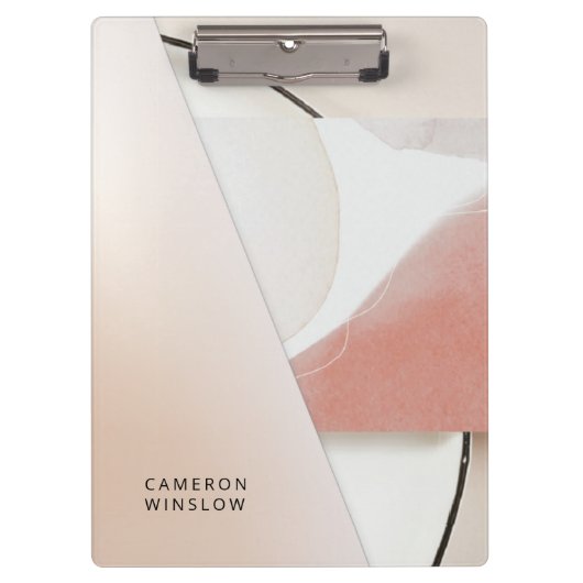 Neutral Earth Tone Modern Abstrakt Klemmbrett (Vorderseite)