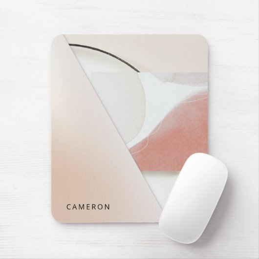 Neutral Earth Tone Modern Abstrakt Mousepad (Mit Mouse)