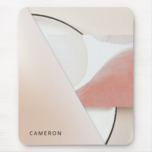 Neutral Earth Tone Modern Abstrakt Mousepad (Vorne)