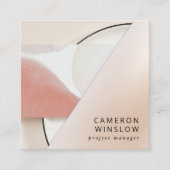 Neutral Earth Tone Modern Abstrakt Quadratische Visitenkarte (Vorderseite)