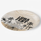 Neutral Earth Tone Music Festival Pappteller (Schrägansicht)