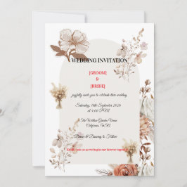Neutral Earth Tone Wedding Card Einladung