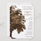 Neutral Earthy Hues Boho Forest Oak Tree Wedding Einladung (Vorderseite)