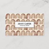 Neutral Earthy Rainbows Muster Boho Unique Brown Visitenkarte (Vorderseite)
