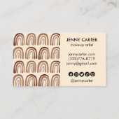 Neutral Earthy Rainbows Muster Boho Unique Brown Visitenkarte (Rückseite)