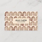 Neutral Earthy Rainbows Muster Boho Unique Brown Visitenkarte (Vorderseite)