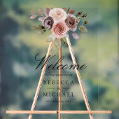 Neutral Earthy Taupe Floral Wedding Welcome Acrylschild (Neutral)