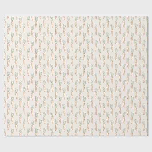 Neutral Easter Pattern Carrot Spring Garden Beige Geschenkpapier (Flach)
