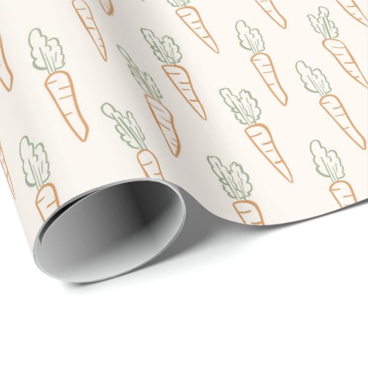 Neutral Easter Pattern Carrot Spring Garden Beige Geschenkpapier (Rolleneckpunkt)